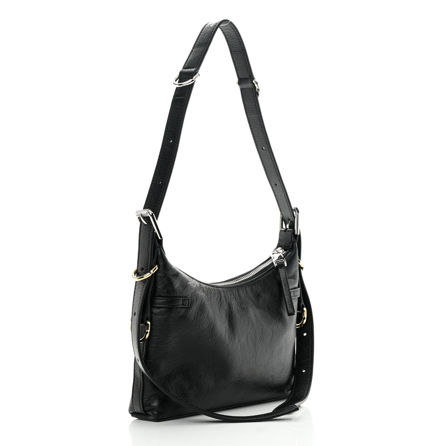Tumbled Calfskin Mini Voyou Boyfriend Party Bag Black