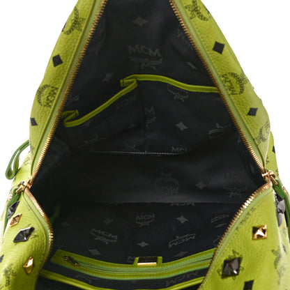 MCM Visetos Studded Medium Stark M Backpack Green 5 of 9