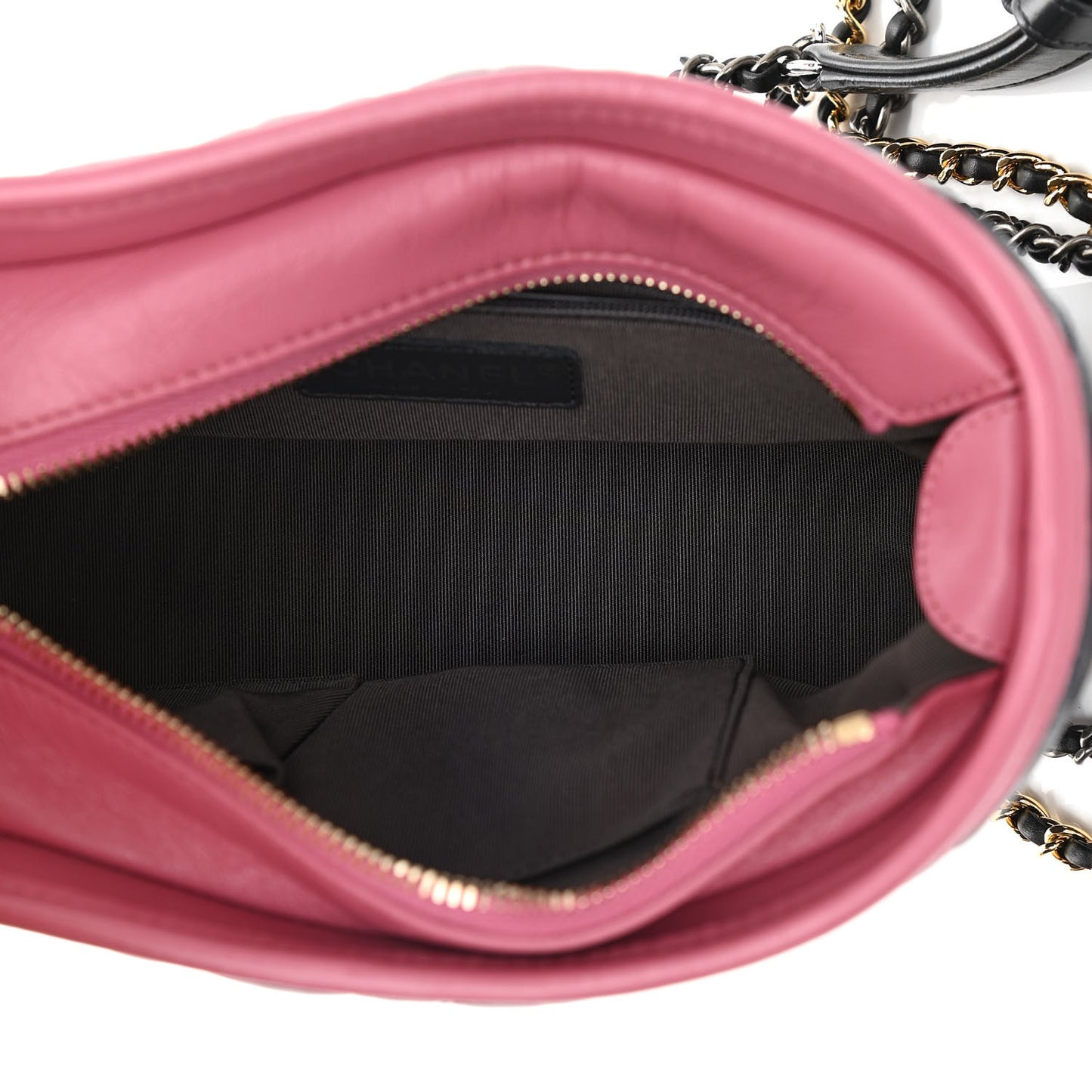 Aged Calfskin Chevron Quilted Small Gabrielle Hobo Dark Pink Navy
