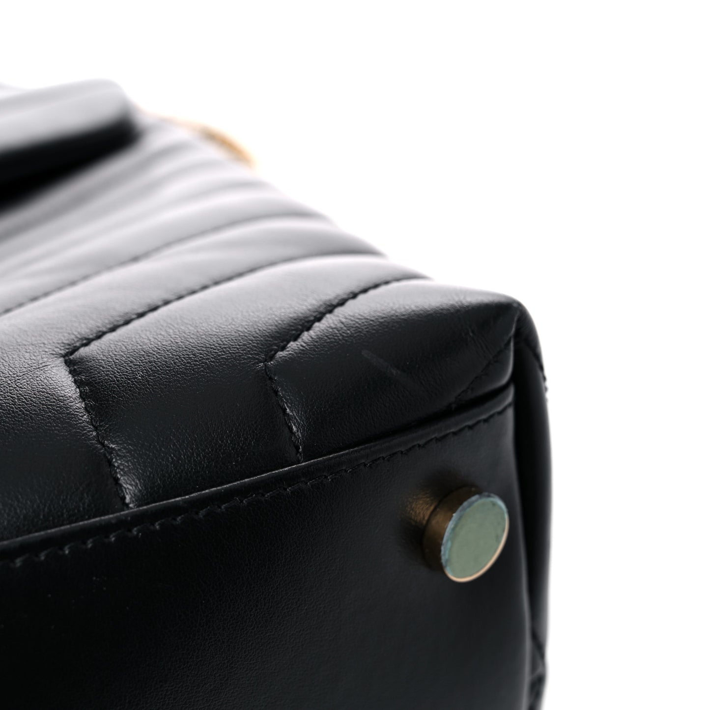 Calfskin Y Quilted Monogram Large Loulou Chain Satchel Black