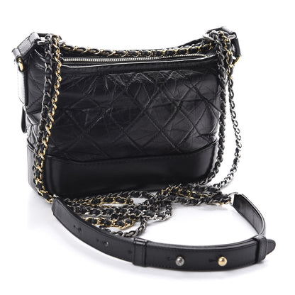 Chanel Aged Calfskin Quilted Small Gabrielle Hobo Black 3 of 10