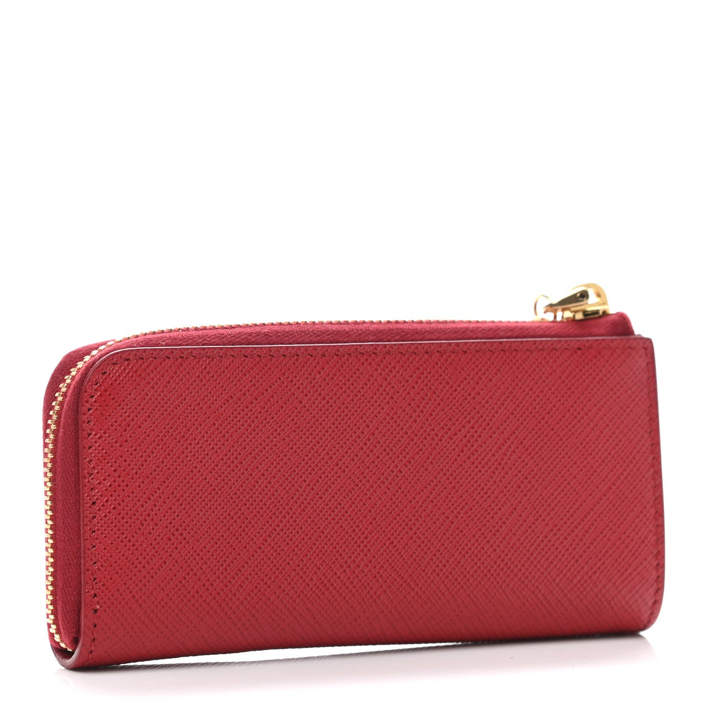Saffiano Zip Around Key Holder Rosso