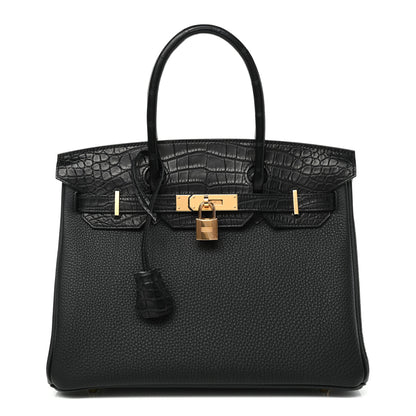 Hermes Togo Matte Alligator Birkin Touch 30 Black 1 of 9