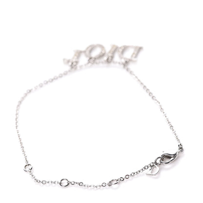 Christian Dior Crystal Logo Bracelet Silver 3 of 4