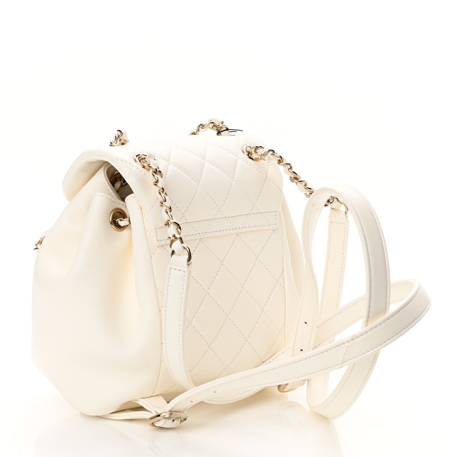 Chanel Lambskin Quilted Small Duma Drawstring Backpack White 3 of 10