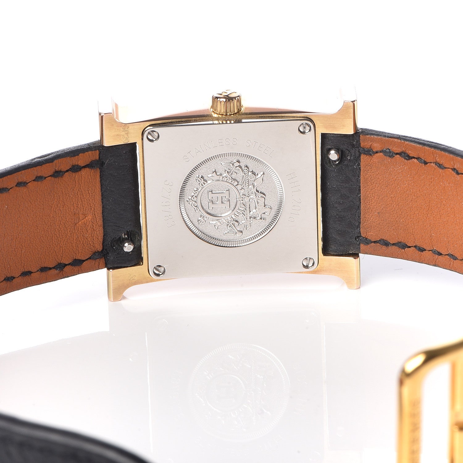 Hermes Stainless Steel Epsom 21mm Heure H Hour Quartz Watch Noir 5 of 12