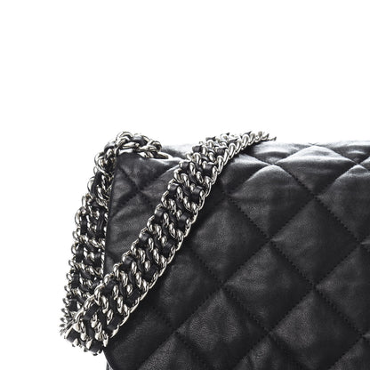 Chanel Washed Lambskin Quilted Maxi Chain Around Flap Black 11 of 12
