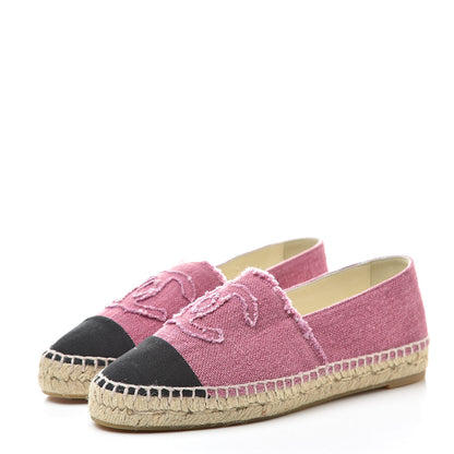 Balenciaga CHANEL Linen CC Espadrilles 37 Pink Black 3 of 9