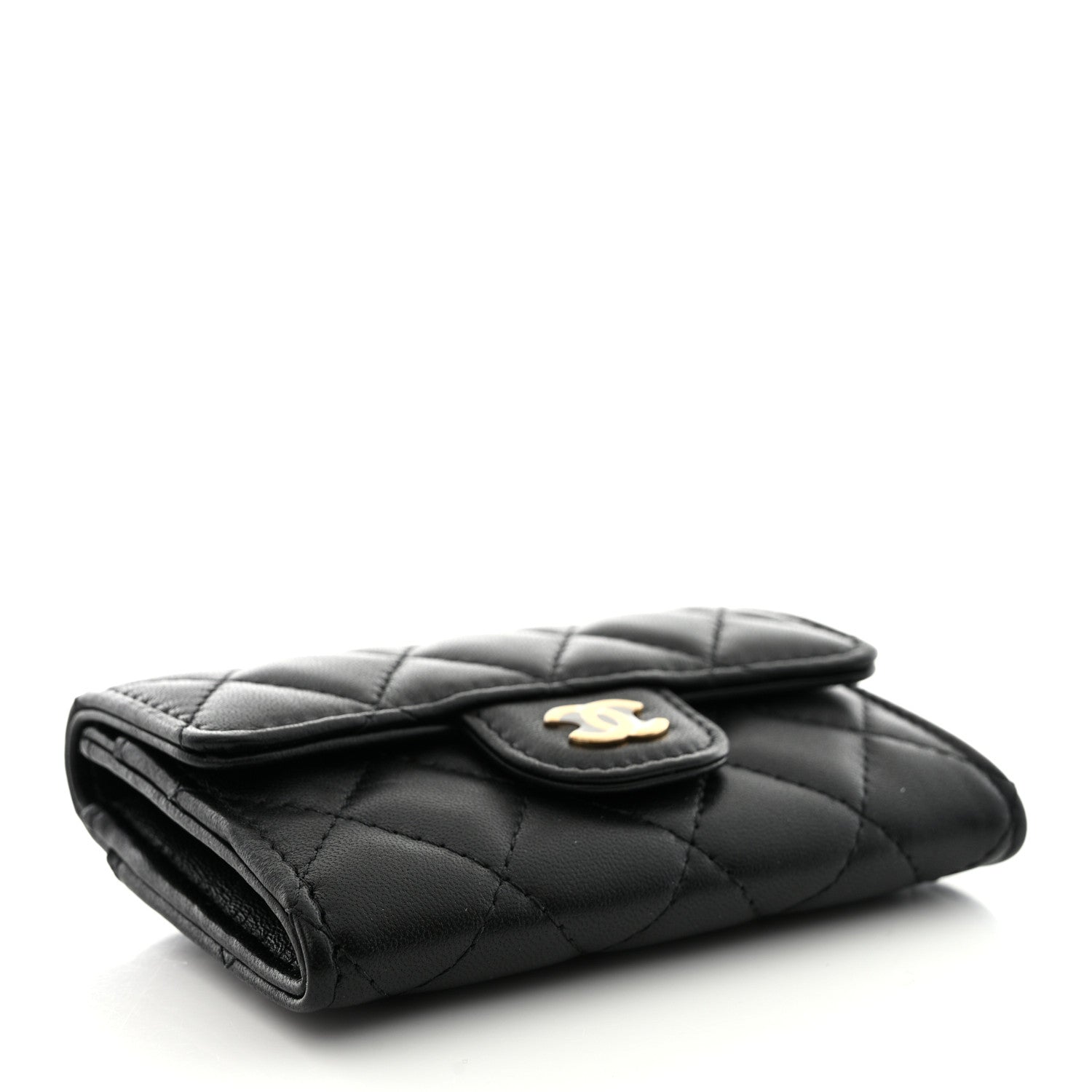 Chanel Lambskin Quilted Flap Card Holder Black 4 of 9