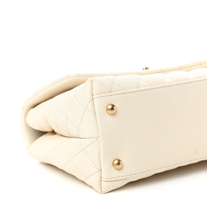 Chanel Caviar Lizard Quilted Small Coco Handle Flap Ivory 8 of 10
