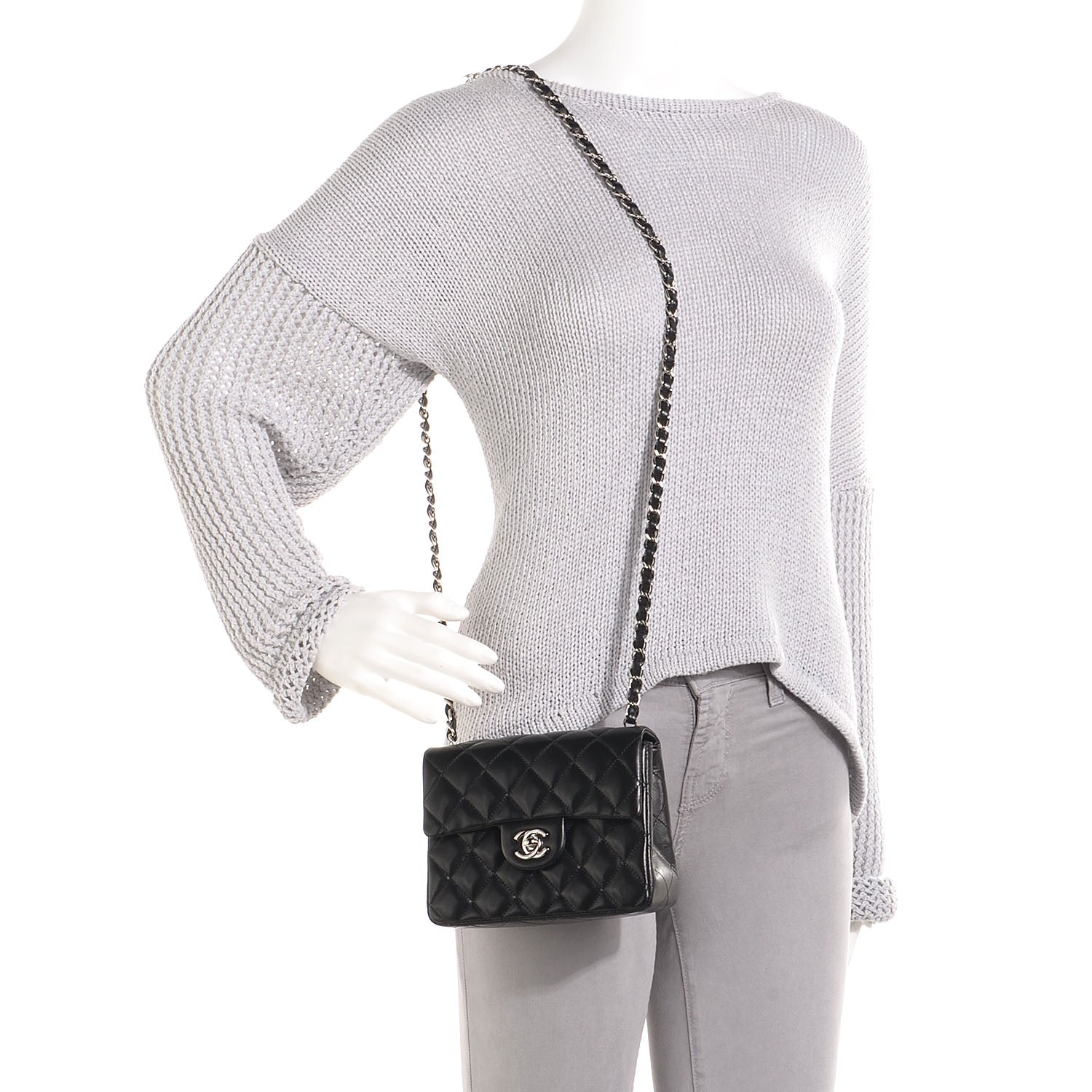 Chanel Lambskin Mini Square Flap Black 2 of 9