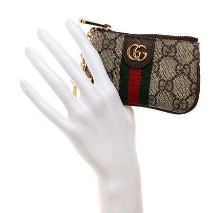 Gucci GG Supreme Monogram Web Ophidia Key Case Beige New Acero 2 of 7