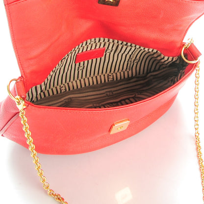 Fendi Vitello Flamingo Fendista Pouchette Crossbody Red 5 of 7