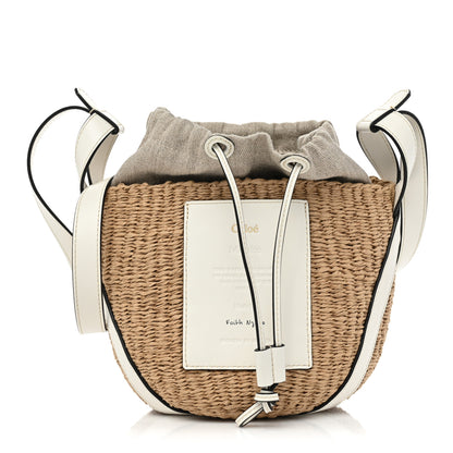 Chloe Raffia Calfskin Small Basket White 1 of 9