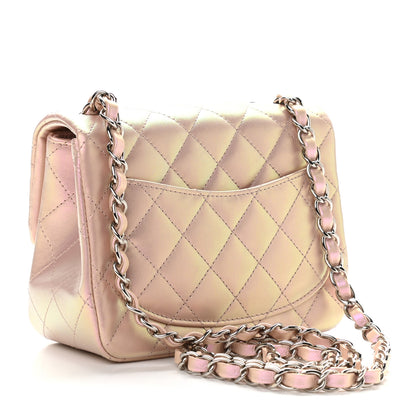 Chanel Iridescent Lambskin Quilted Mini Square Flap Pink 3 of 9