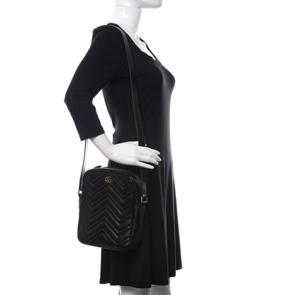 Gucci Calfskin Matelasse GG Marmont Travel Bag Black 2 of 10