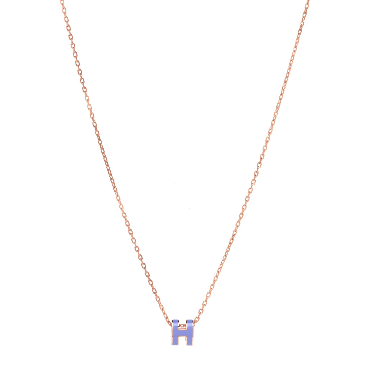 Rose Gold Mini Pop H Pendant Necklace Lilas