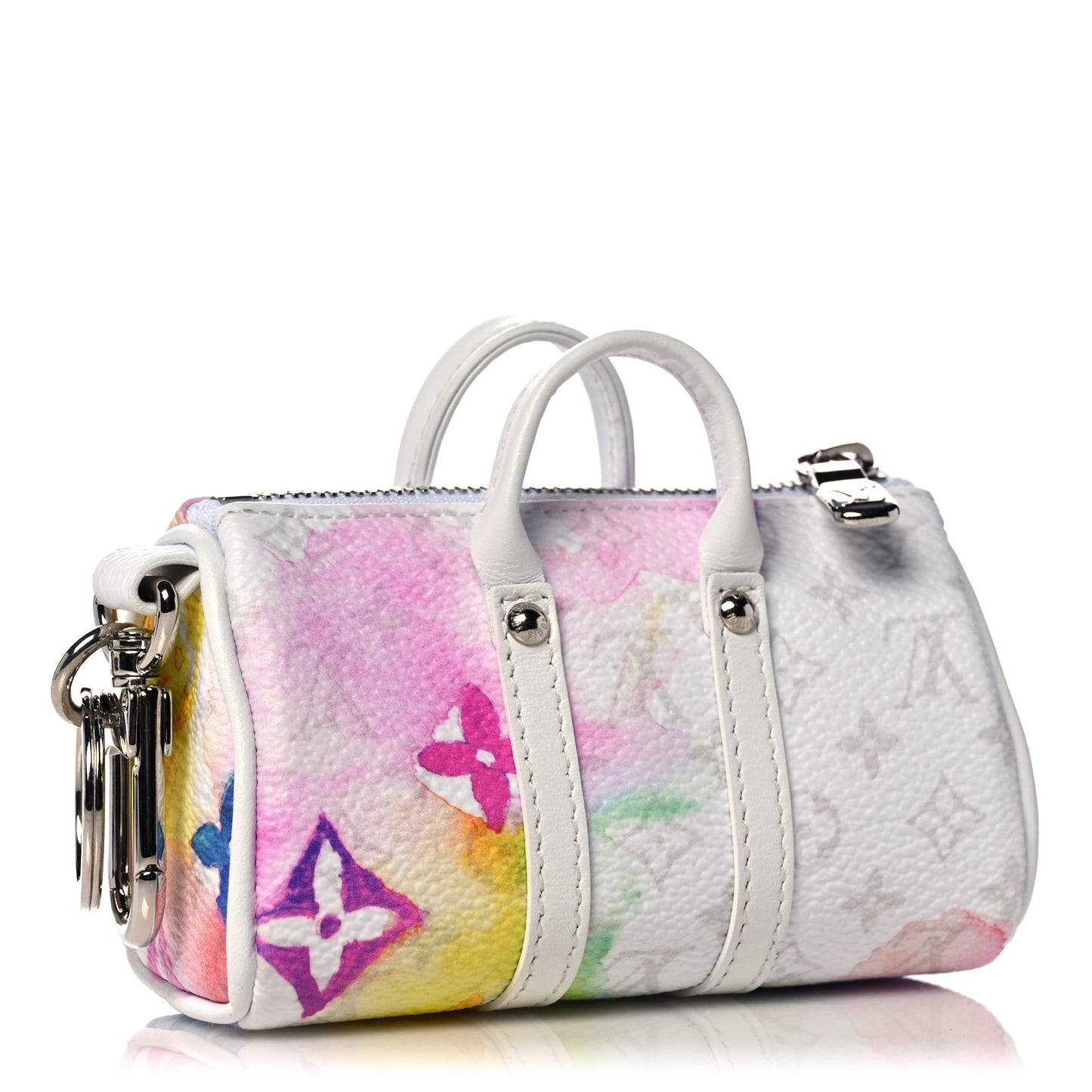 Monogram Watercolor Mini Keepall Bag Charm Key Holder Multicolor