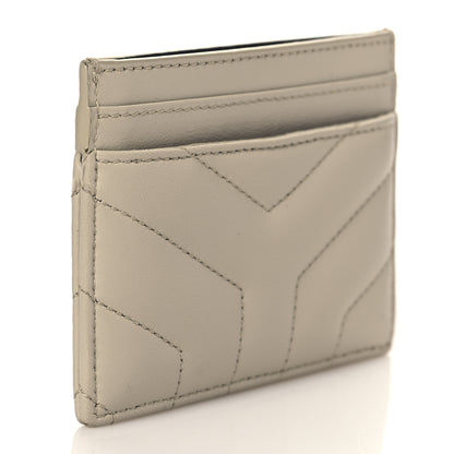 Saint Laurent Calfskin Y Quilted Monogram LouLou Credit Card Case Ivory 3 of 9