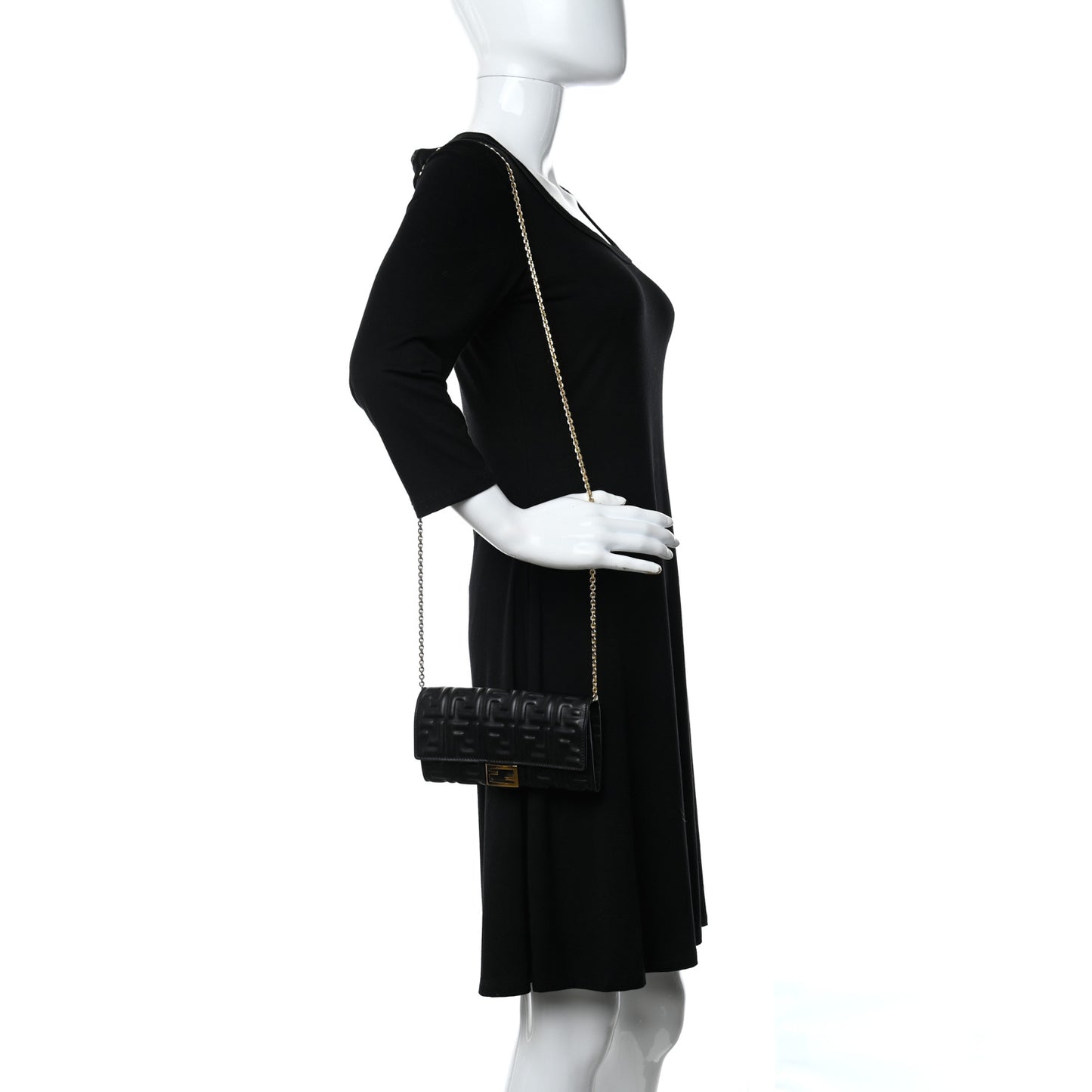 Nappa Matisse FF Embossed Continental Wallet On Chain Black