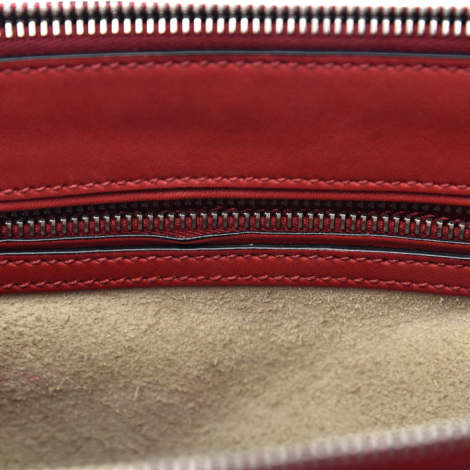 Prada City Calf Small Hand Stitched Galleria Double Zip Tote Fuoco White 9 of 13