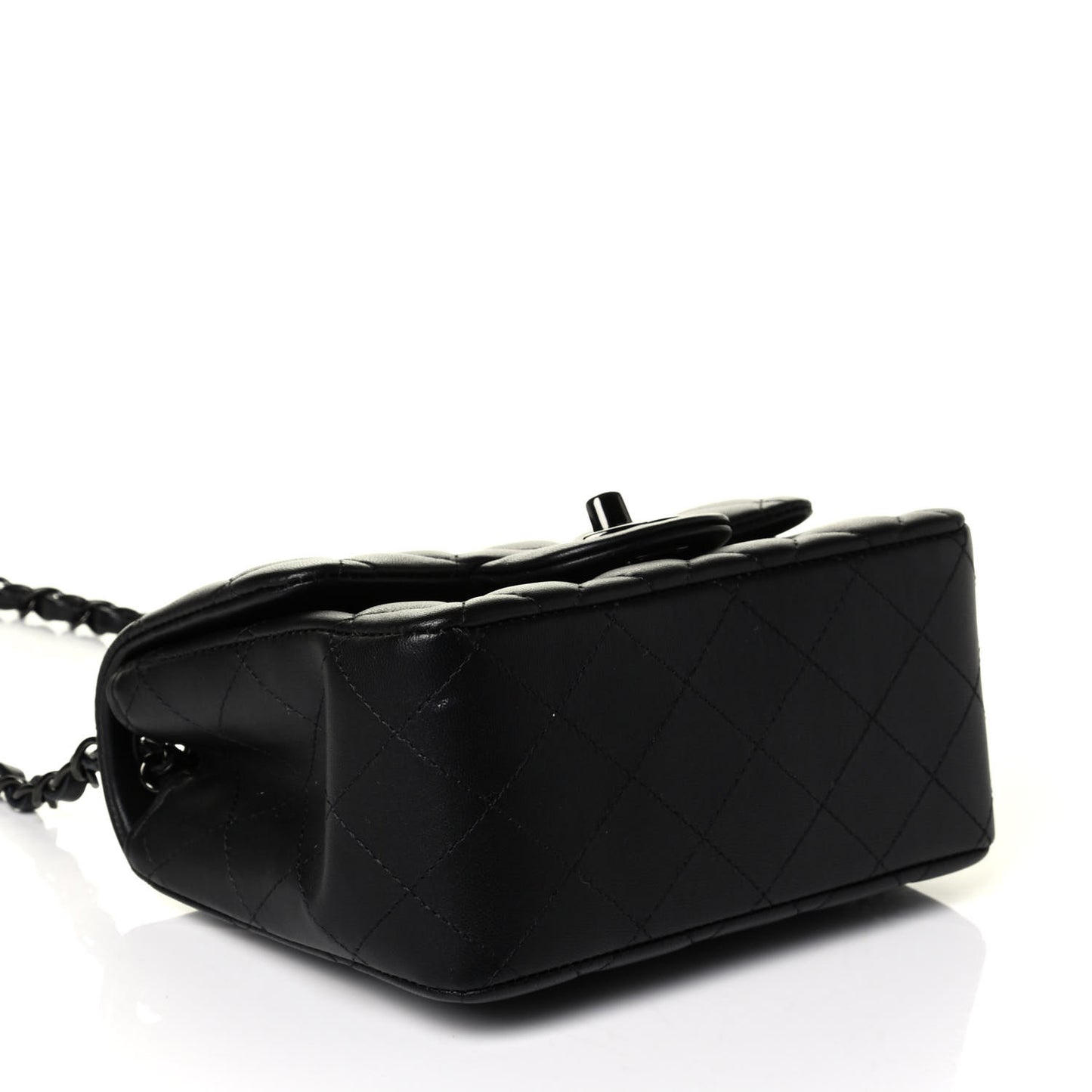 Lambskin Quilted Mini Square Flap So Black
