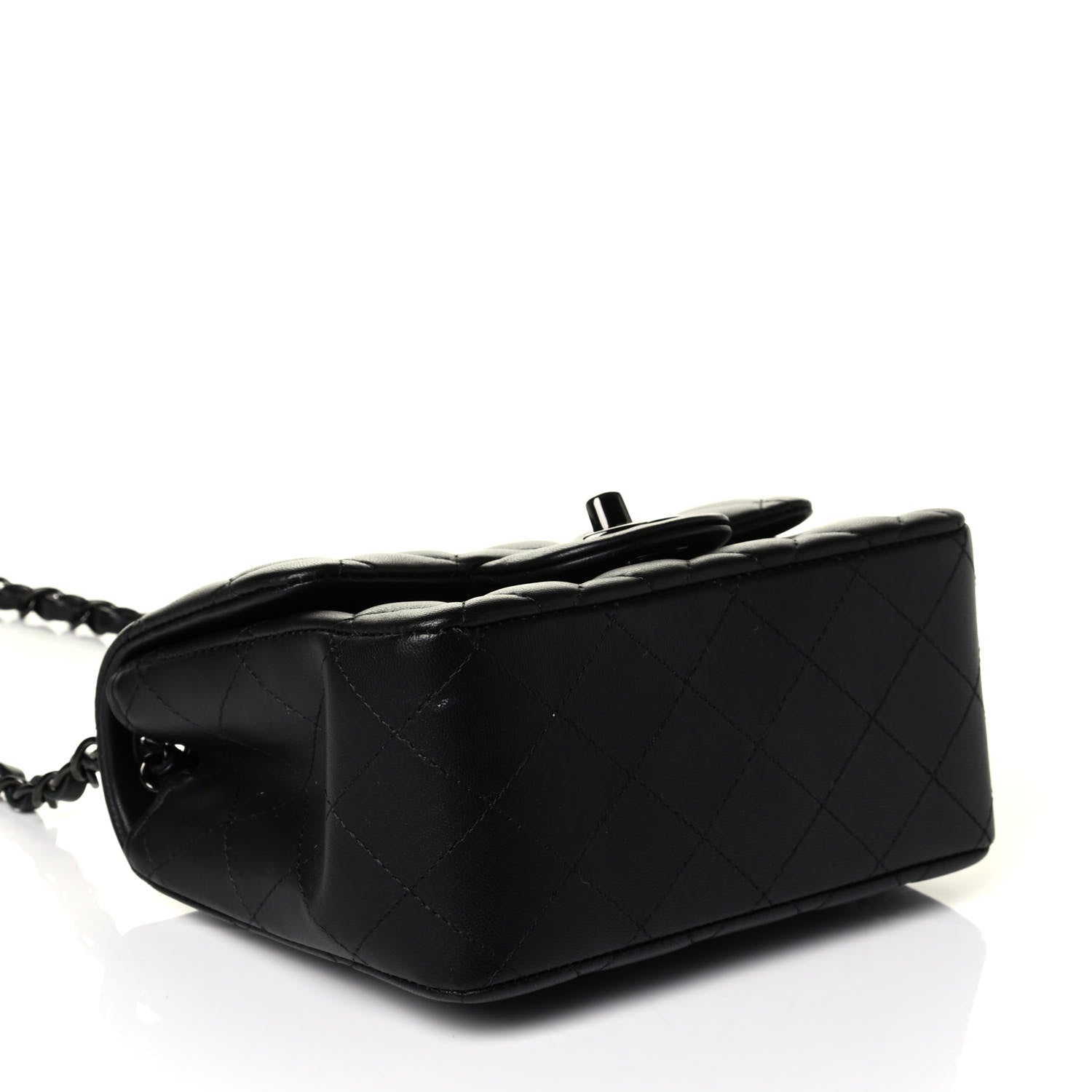Chanel Lambskin Quilted Mini Square Flap So Black 3 of 8