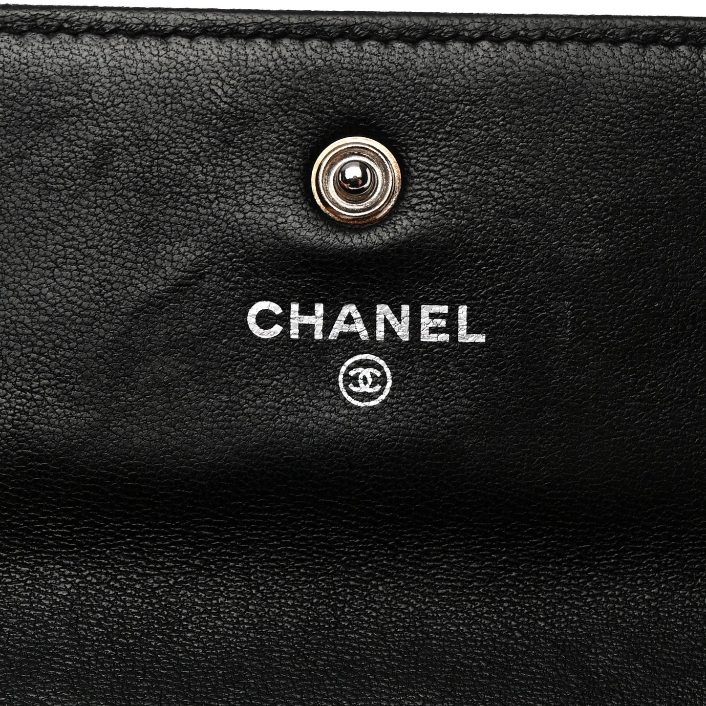 Lambskin Quilted Large Gusset Flap Wallet Black