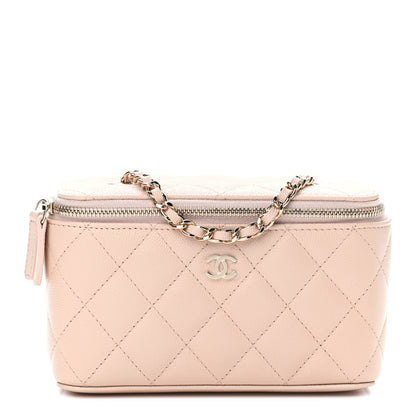 Chanel Caviar Quilted Small Vanity Case With Chain Light Beige 1 of 9