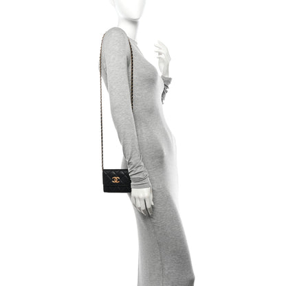 Chanel Lambskin Quilted Studded CC Clutch With Chain Black 2 of 11