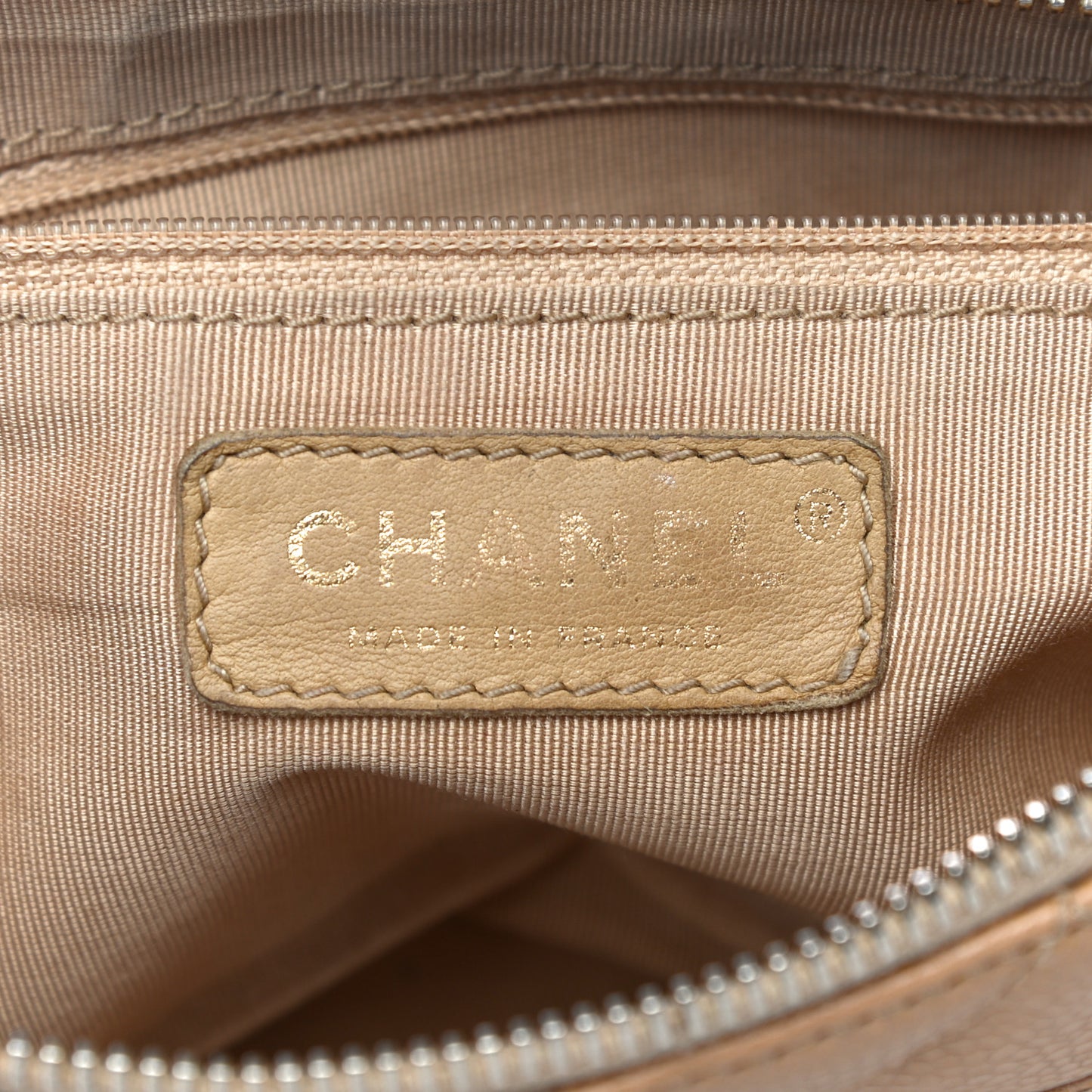 Caviar Quilted Timeless CC Shoulder Bag Beige