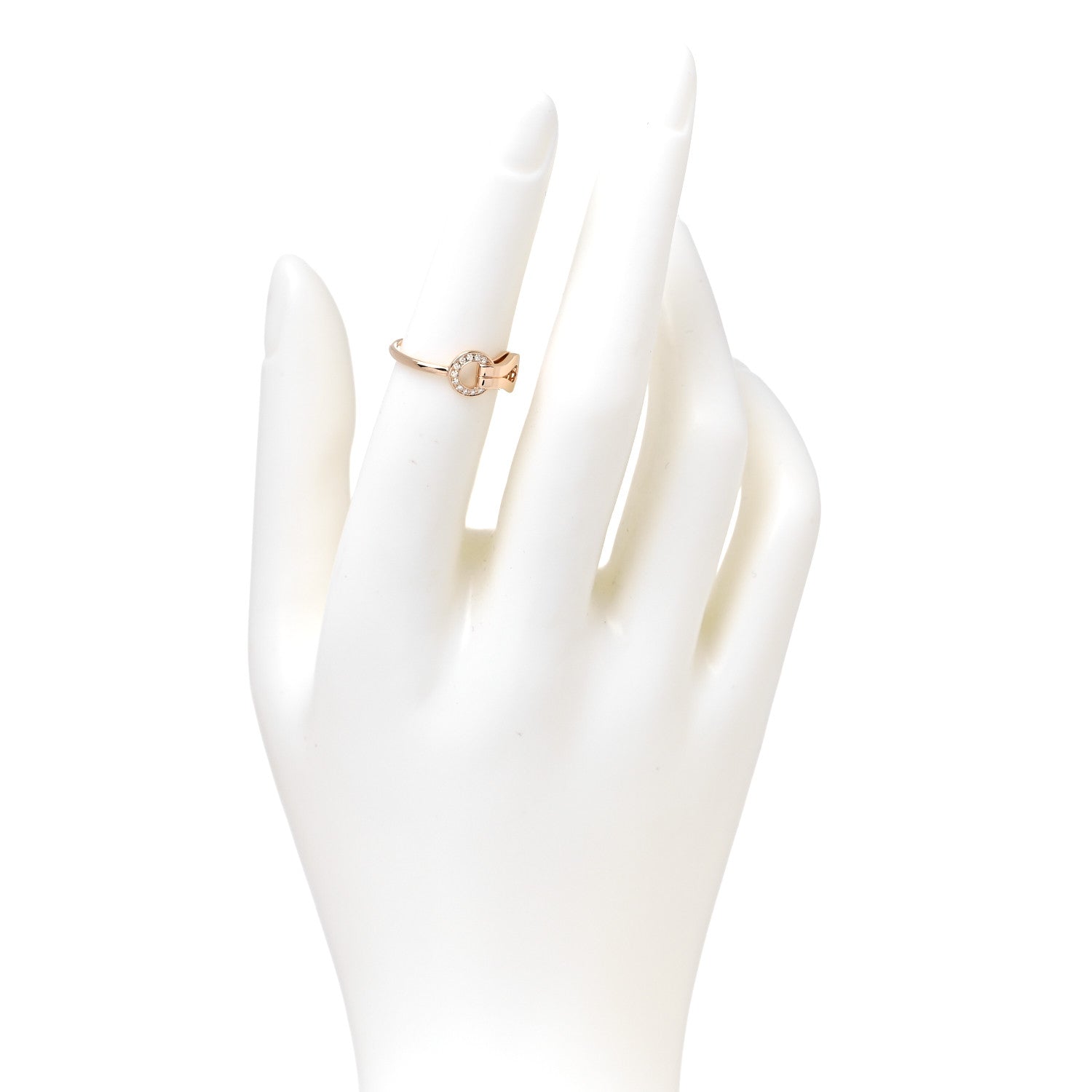 Cartier 18K Pink Gold Diamond Agrafe Ring 49 4.75 2 of 4