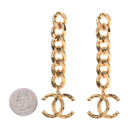Chanel Metal CC Pick Drop Earrings Gold 2 of 5