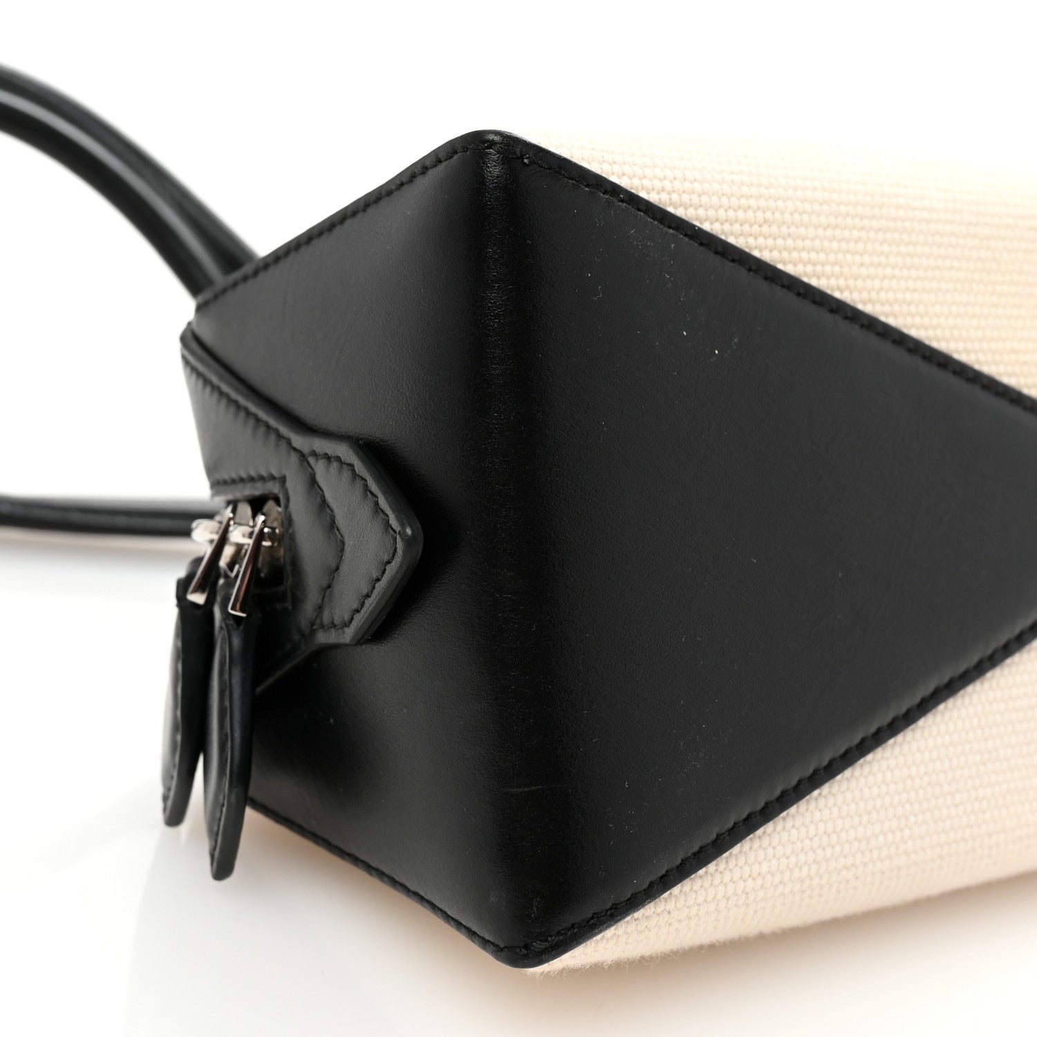 Alaia Canvas Calfskin Medium Le Teckel Bag Ecru 9 of 11