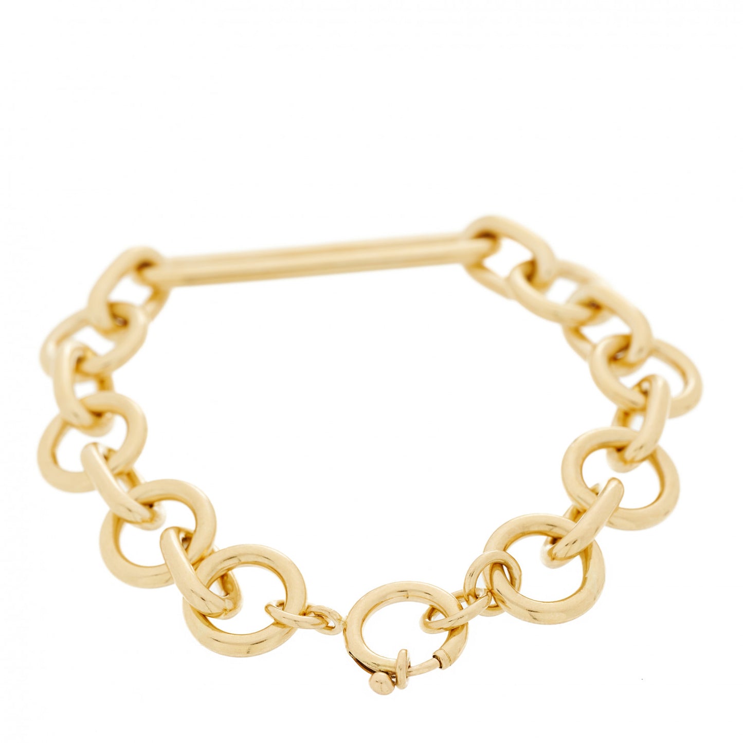 18K Yellow Gold Mixed Oversized Clip Bracelet