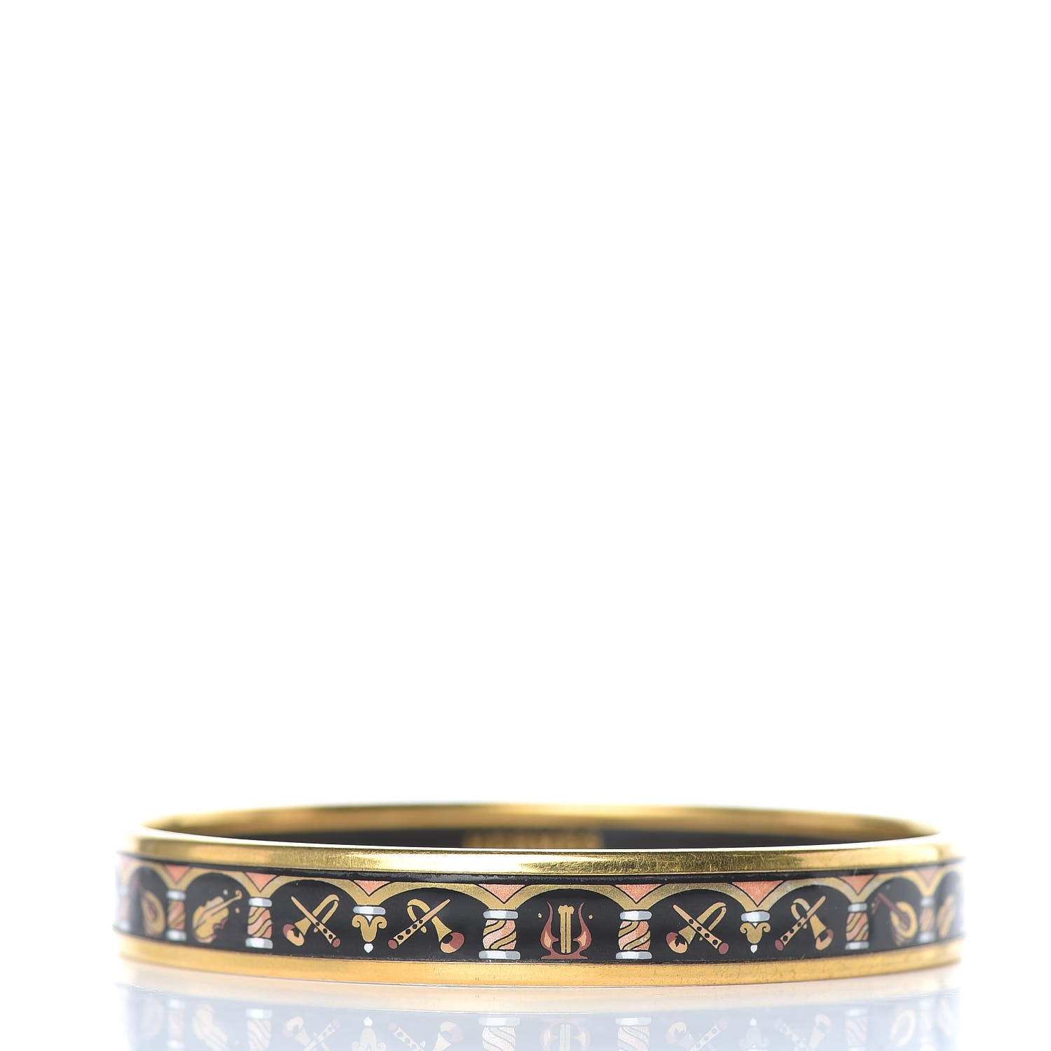 Hermes Enamel Printed Narrow Musical Instruments Bracelet 70 3 of 5