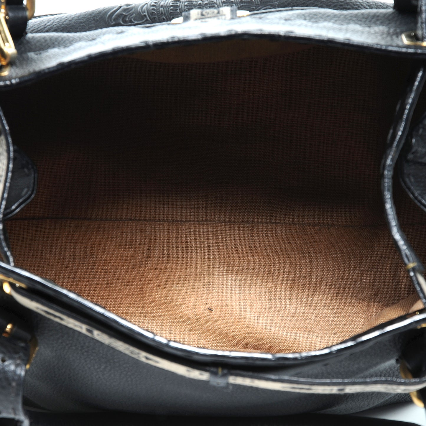Calfskin Romano Selleria Borghese Tote Black