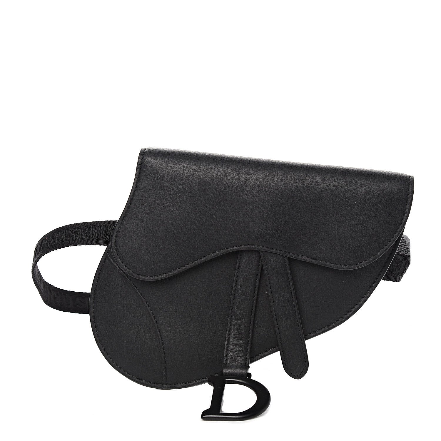 Christian Dior Ultra Matte Calfskin Saddle Belt Bag Black 1 of 9