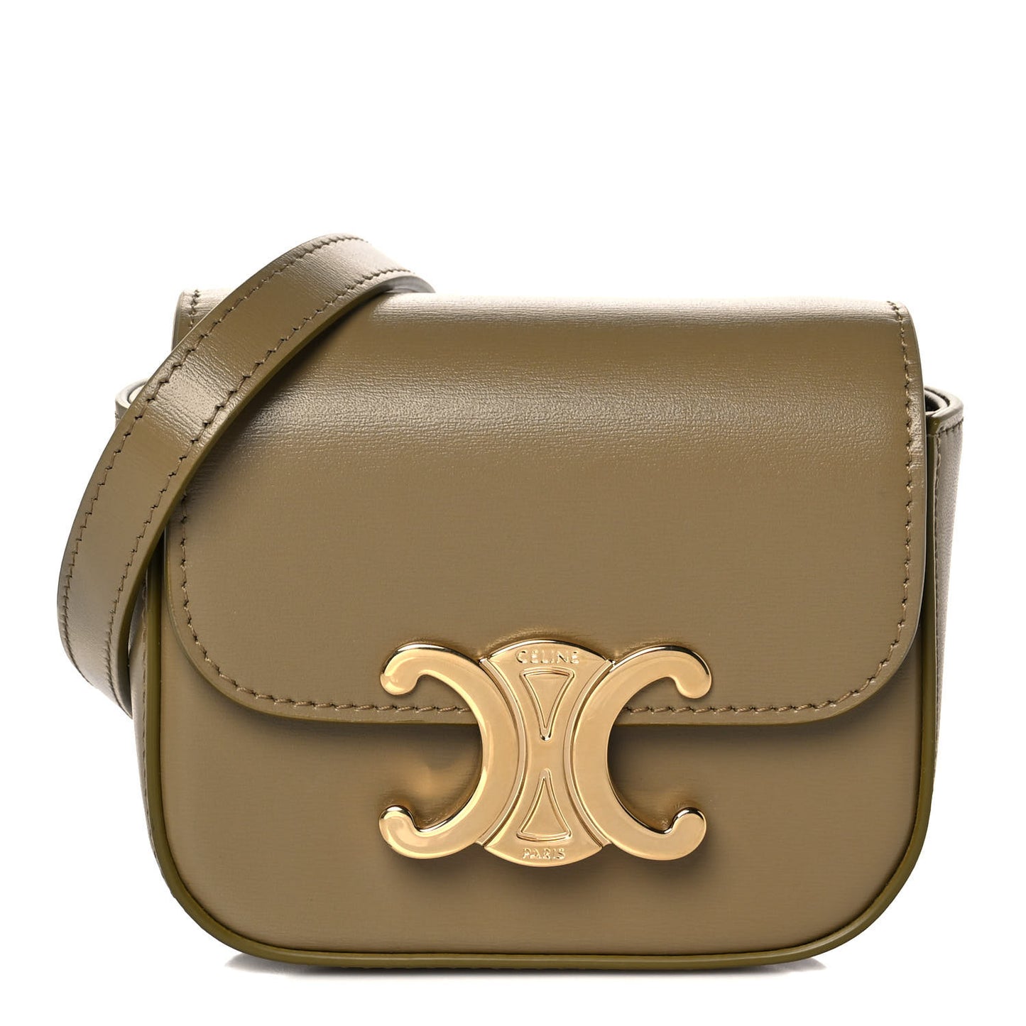 Shiny Calfskin Mini Triomphe Olive