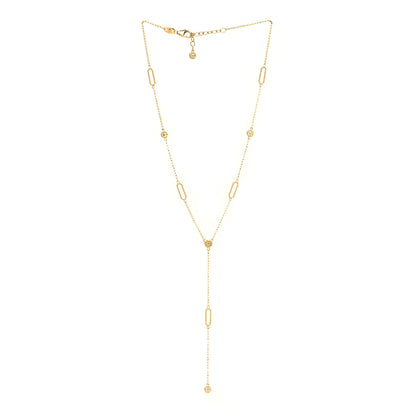 Roberto Coin 18K Yellow Gold Diamond Barocco Y Drop Necklace 3 of 5