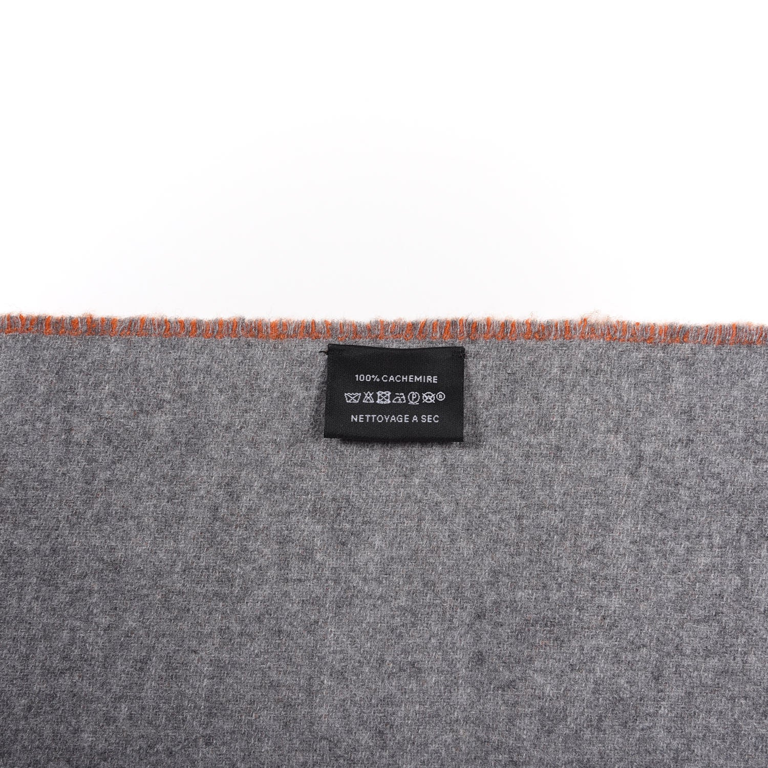 Hermes Cashmere Casaque Chevron Muffler Geranium Gris Flanelle 3 of 4