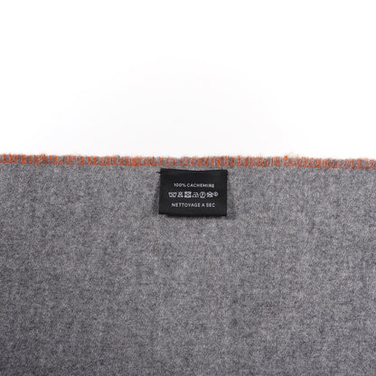 Hermes Cashmere Casaque Chevron Muffler Geranium Gris Flanelle 3 of 4
