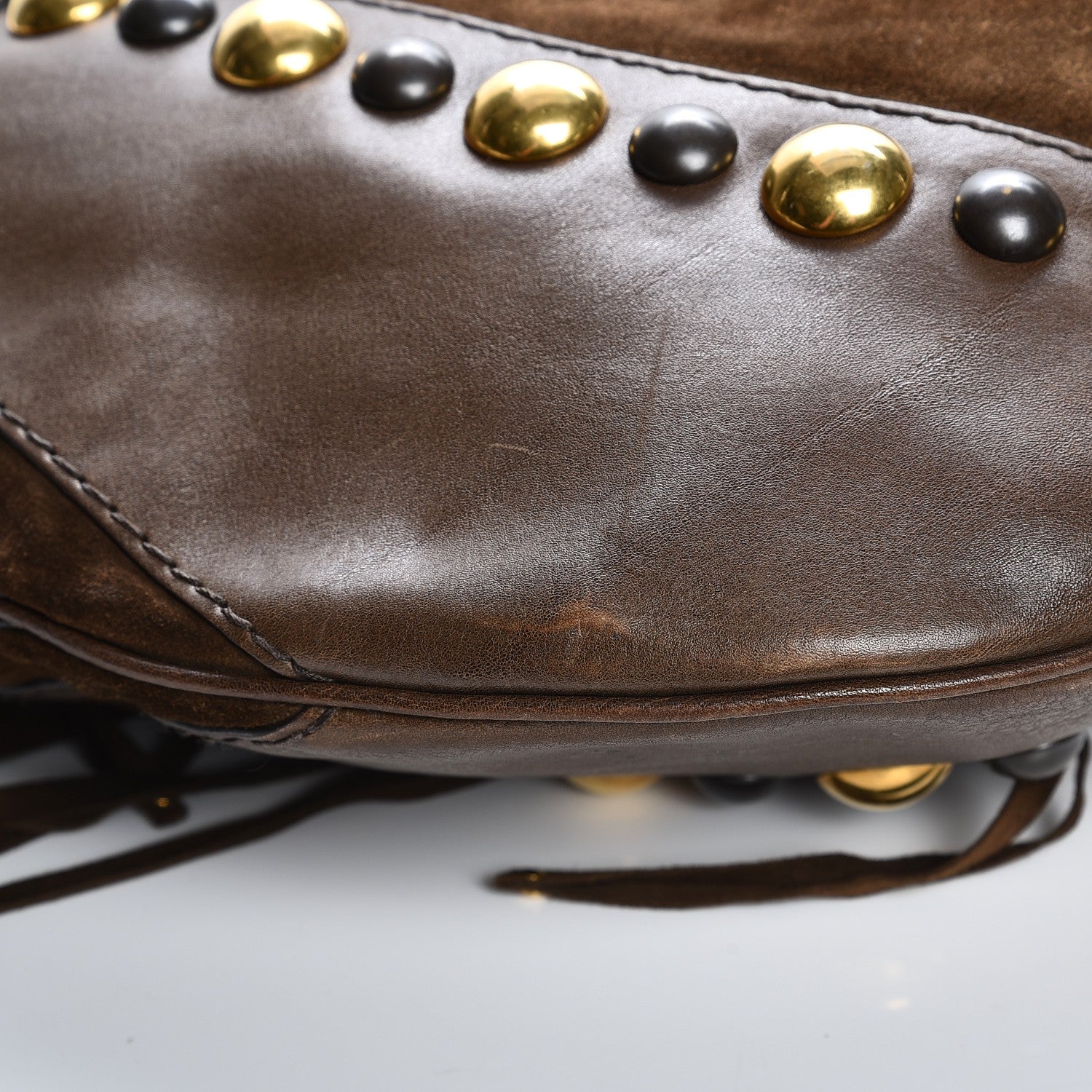 Gucci Calfskin Suede Fringe Babouska Hobo Brown 11 of 11