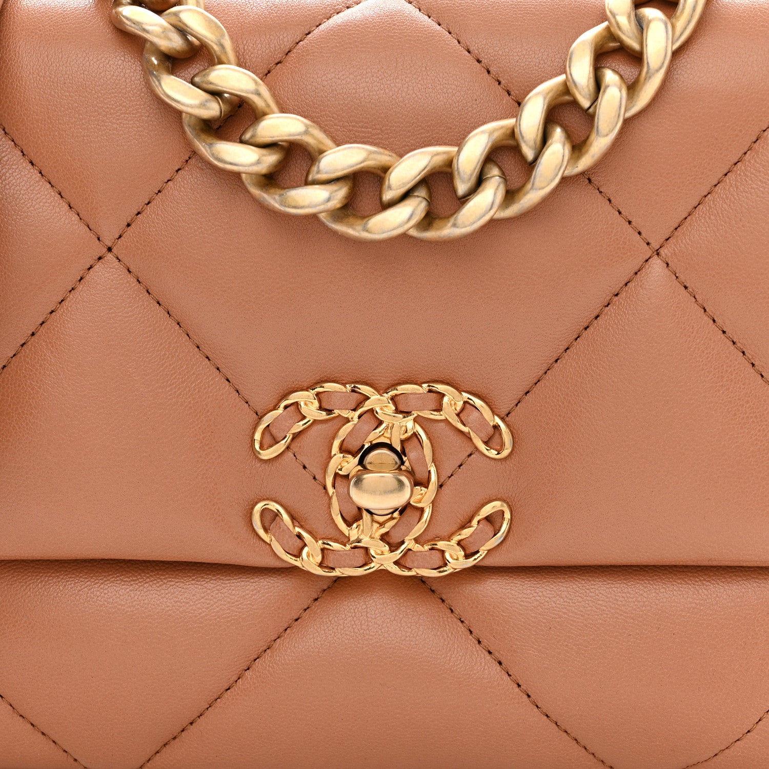 Chanel Lambskin Quilted Medium Chanel 19 Flap Brown 8 of 10