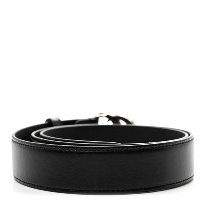 Gucci Calfskin Baguette Crystal Double G 30mm Belt 80 32 Black 2 of 5