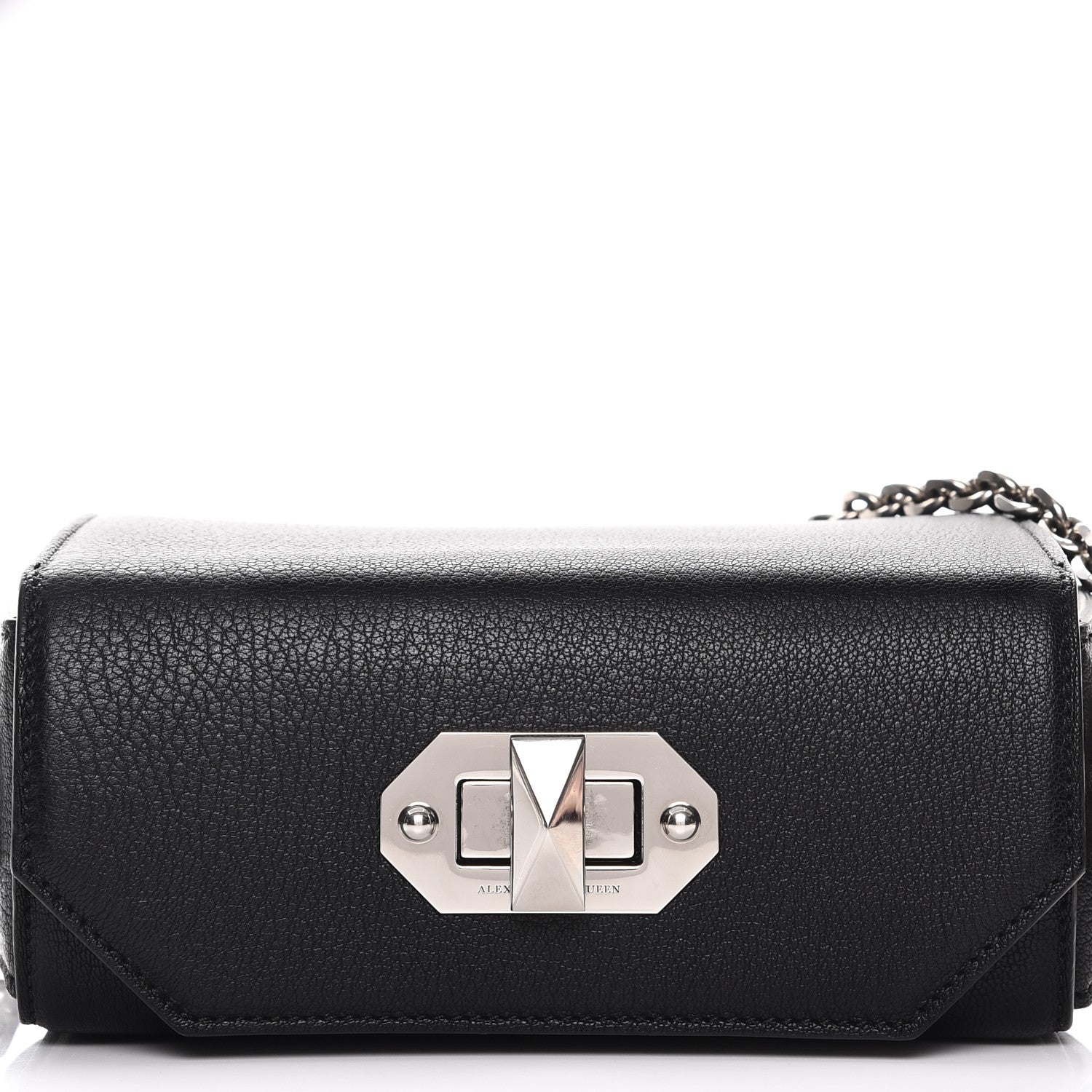 Alexander McQueen Fine Grain Goatskin Box Shoulder Bag 19 Black 7 of 8