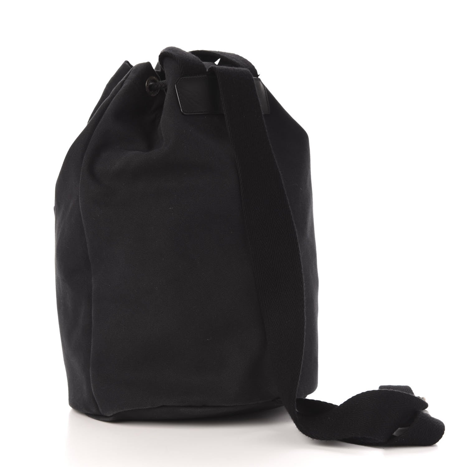 Saint Laurent Canvas City Sailor Drawstring Backpack Black 3 of 13