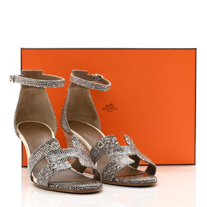 Hermes Lizard Legend Wedge Sandals 38 Ombre 9 of 9