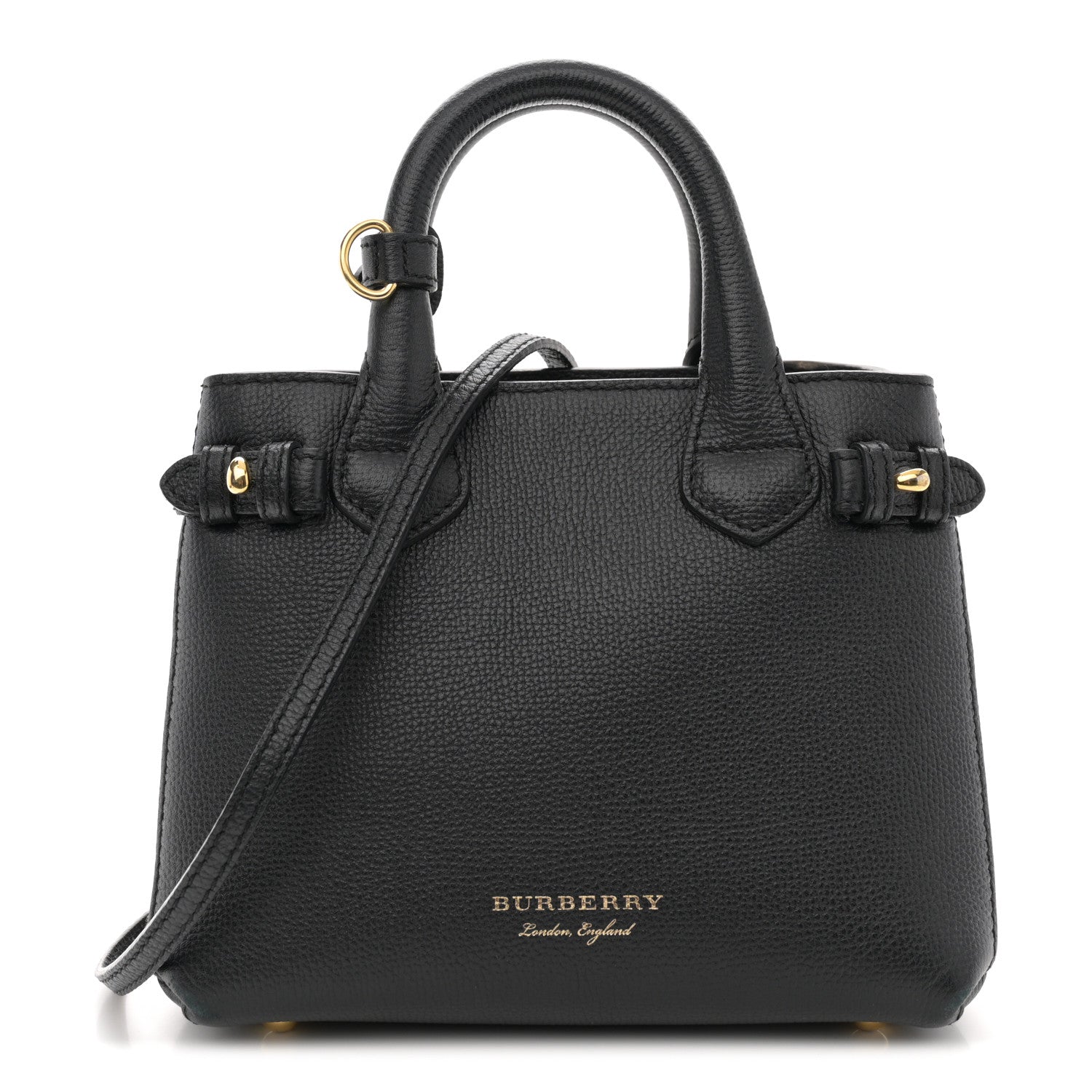 Burberry Derby Calfskin House Check Baby Banner Tote Black 1 of 10