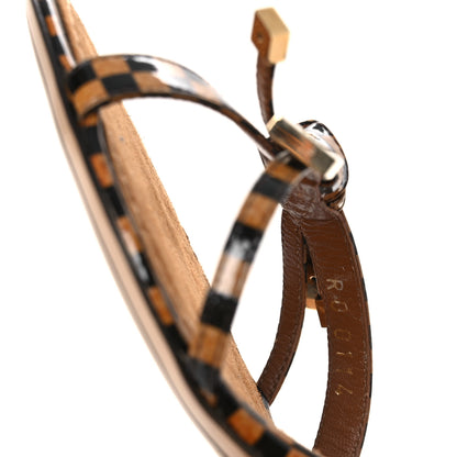 Louis Vuitton Patent Suede Damier Bow Ankle Wrap Sandals 36 10 of 11